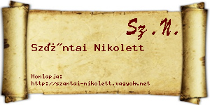 Szántai Nikolett névjegykártya